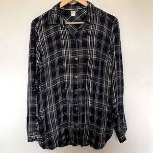 Black and White Plaid Old Navy Button Down